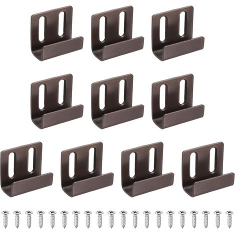 CCYKXASet of 10 adjustable and sturdy stainless steel wall hooks with screws for photo and mirror frames, black bronze, 15 mm inner width (1/5)