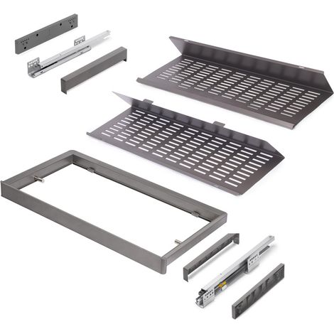 Emuca Standard-Schubladenkit mit Titanoberfläche, ausziehbar