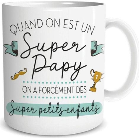 Mug - STC - Le Mug du Super Papy - Porcelaine - Compatible lave-vaisselle - Cylindrique (1/4)
