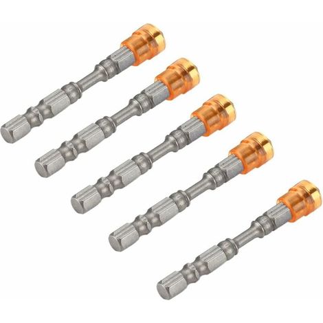 5Pcs S2 Screwdriver Bits Steel Magnetic Phillips Head PH2 Screwdriver Set for 1 / 4inch Shank Drywall Screws (Yellow) (1/5)