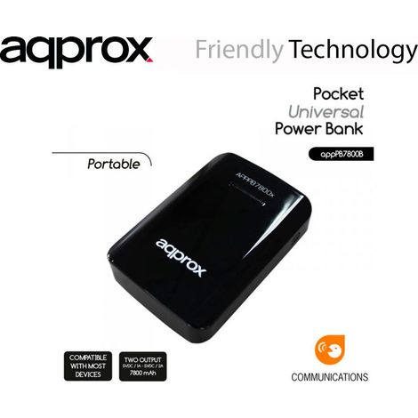 APPROX Power Bank Universal 7800 mAh (Negro)
