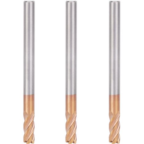 3-teiliges Fräserset aus Wolframstahl in 4 Größen, CNC-Schneidwerkzeug, Industriebedarf 4x50x4T