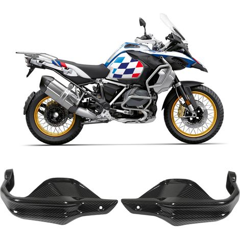 Ein Paar strukturierte Carbonfaser-Windschutzscheiben-Handprotektoren für BMW R1250GS LC Adventure Motorräder 2019-2022. (1/5)