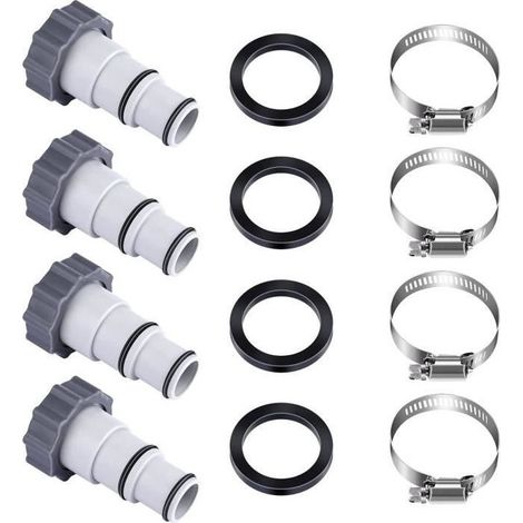 32 à 38mm Adaptateur de Tuyau de Piscine A avec Collier pour Pompes de Piscine à Raccordement Fileté Pièces Adaptateur de Tuya(105) (1/4)