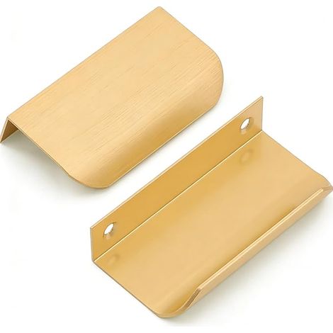 Set of 6 Invisible Kitchen Cabinet Handles Gold Cabinet Handles Hole Spacing 64 mm Length 80 mm (10, Gold, 64 mm) (1/5)