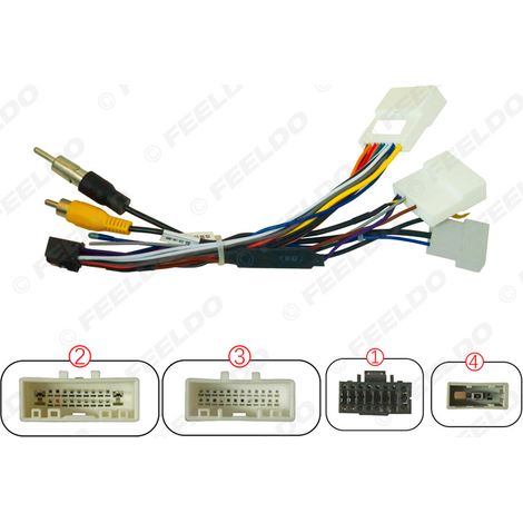 Câble d'alimentation compatible avec le système de navigation Android Nissan Qashqai et Sylphy (2006-2011), câble de mise à niveau audio PalmXun 16P et fil arrière