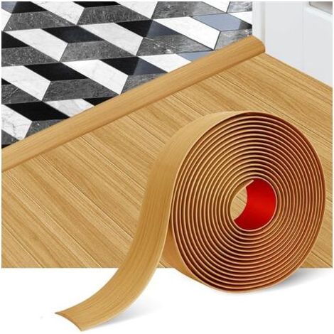Barre de Seuil Autocollante 5cm, Bande de Seuil de Porte Facile à Couper et à Installer, Joint Souple en PVC, pour Sol Stratifié, Moquette, Carrelage (Jaune Aspen, 1.2m) (1/5)