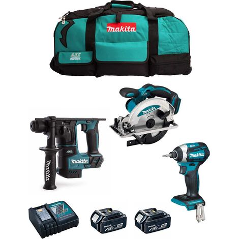 MAKITA Kit MK304 (DHR171 + DTD154 + DSS610 + 2 x 5,0 Ah + DC18RC + LXT600) (1/5)