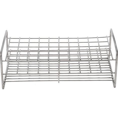Porte-éprouvettes médical en acier inoxydable, 50 trous carrés de 18,5 mm, support pour tubes à essai (1/5)