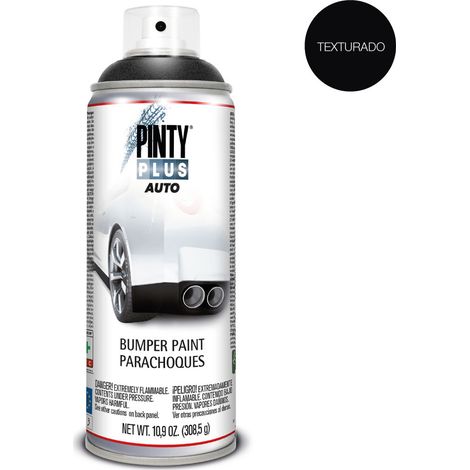 PINTURA EN SPRAY PINTYPLUS AUTO 520cc BUMPER TEXTURADO NEGRO BT104 (1/3)