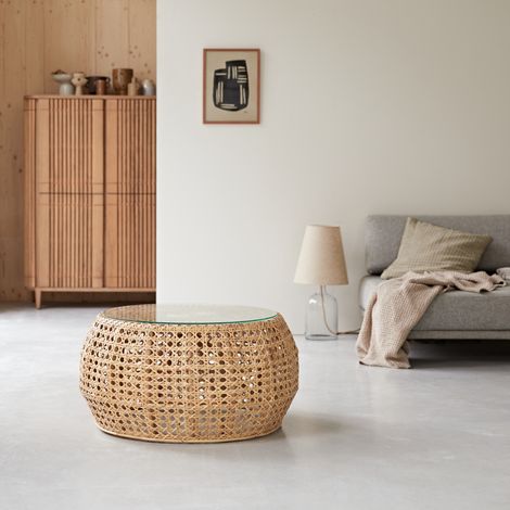 Tikamoon Esther Table basse en rotin H 40 cm × L 80 cm × P 80 cm (1/4)