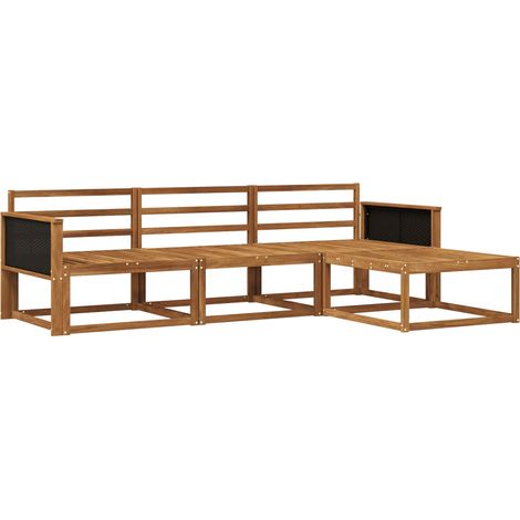 Conjunto de sofás de exterior 4 pcs Natural vidaXL (1/5)