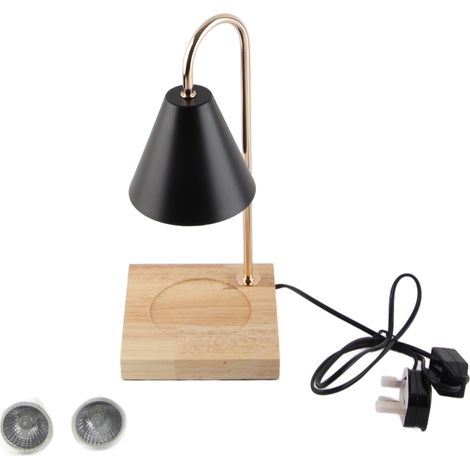 Chauffe-cire électrique Toivize 35W Bois Métal Minuteur 2/4/8h Design Épuré Sans Fumée Or Blanc Noir (1/5)
