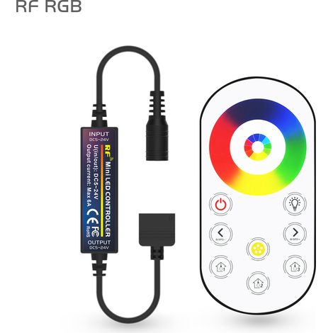Mini RF wireless controller for touch-sensitive RGB light strip, seven-color constant voltage RGB controller, FCC certified