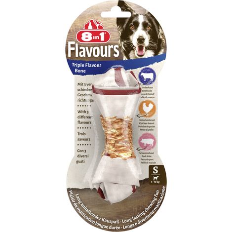 6 Triple Flavour Bones Größe S mit Triple Flavour Pork Beef Chicken - SPARANGEBOT 6 Packungen mit je 1 Knochen