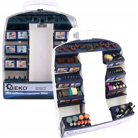 Geko CG81220A Coffret à outils noir 300 accessoires (1/3)