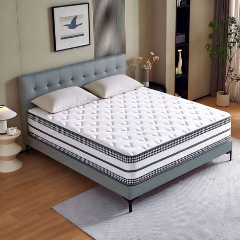 Matelas 140x190 DANNASI - Très épais 30 cm, Premium - HYBRIDE Mousse à mémoire de Forme, Moyenne Ferme, 7 Zones Ergonomique Ressorts Ensachés