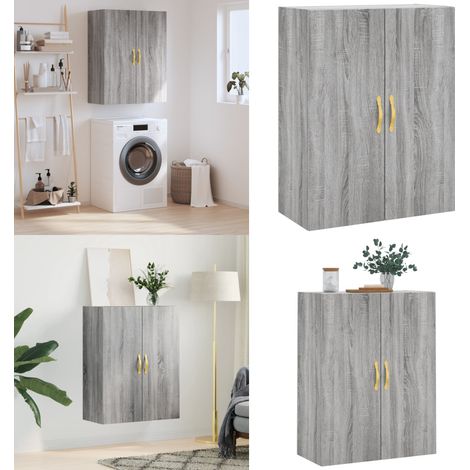 Armoire murale sonoma gris 69,5x34x90 cm - Armoire Murale - Meuble De Rangement - Armoire Suspendu - Buffet - Commode - Home & Living (1/5)