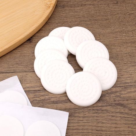 8 pièces housse de pied de chaise Table en Silicone et coussin de pied de chaise bâton Table coussin de jambe muet résistant à l'usure coussin de Protection antidérapant (Rond et blanc 4cm) (1/5)