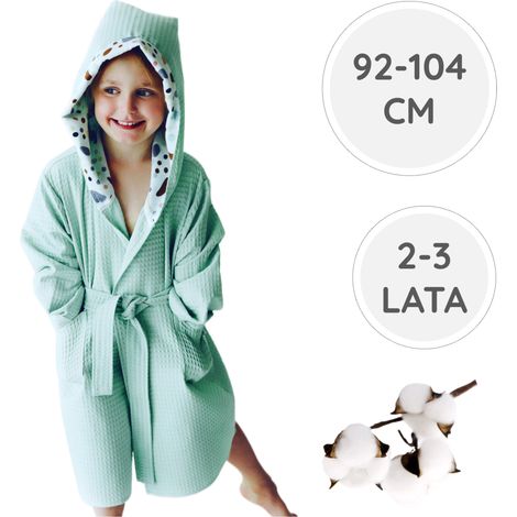 BabyU, Bata de algodón, Playa, Bolsillos, Muselina, Capucha, 92-104 cm (1/5)