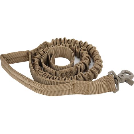 Corde de traction militaire pour chien d'extérieur, laisse résistante en nylon robuste et légère, couleur beige. (1/5)
