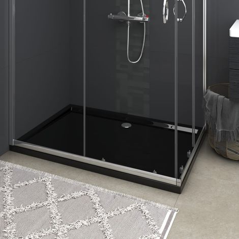vidaXL Piatto Doccia in ABS Rettangolare Nero 80x120 cm (1/5)