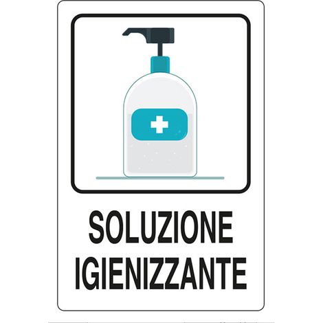 TARGA ADES.  20X30 SOLUZIONE IGIENIZZANTE- 10,0 pz
