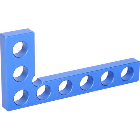 Équerre de charpentier 90° 0-100mm outil de mesure pour menuiserie règle d'angle bleu (1/5)