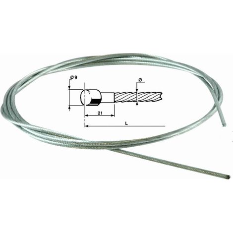 Lem Select – Câble d'embrayage adaptable Pasquali Ø 3 mm – Longueur 2000 mm – Embout tête ronde – Compatible modèles Pasquali