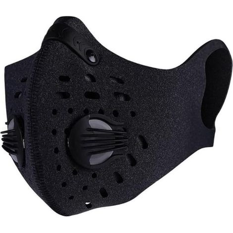 Masque à charbon actif, masque anti-poussières fines, protection contre le pollen et les allergènes, masque facial, masque anti-fuites, PM2.5, masque pour le cyclisme en extérieur, chaud, noir (1/5)