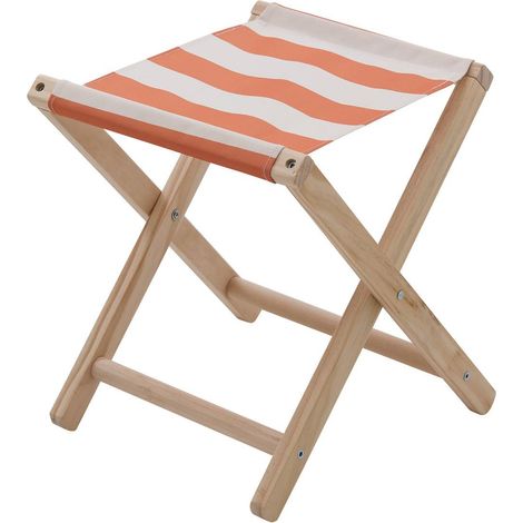 Tabouret pliable en bois toile rayée - 5five (1/4)