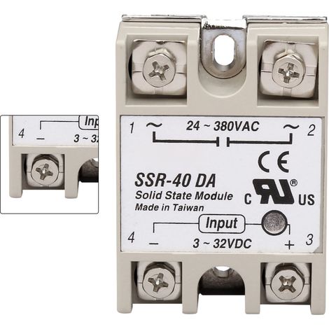 Einphasiges, rauscharmes, funkenfreies Halbleiterrelais, SSR 40DA Relaismodul für Leistungssteuerungsanwendungen (1/5)
