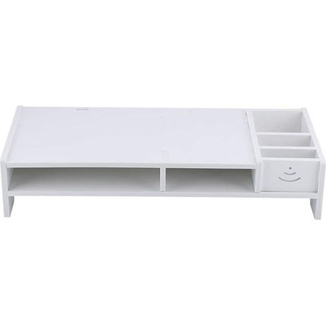 Computer monitor stand, laptop stand, home office desk, storage table, organizer shelf (1/5)