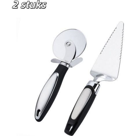 pizza cutter with stainless steel cheese spatula, sharp blade, non-slip handle, easy to clean, dishwasher safe, silver (1/5)