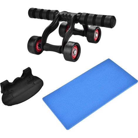Roulette Abdominale 4 Roues Avec Tapis Genoux - Structure Carrée En Plastique Dur - Poignées Antidérapantes - Pour Maison Et Gym (1/5)