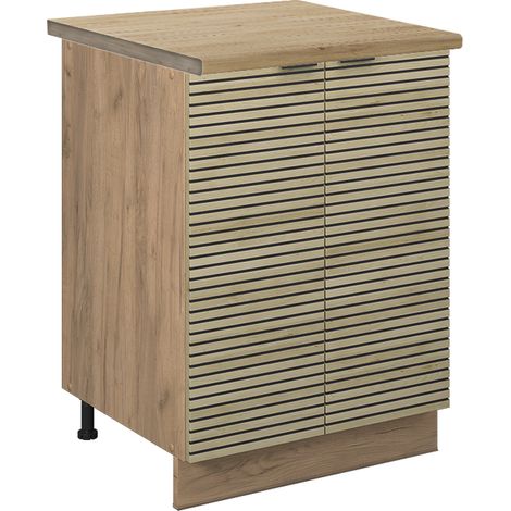 Mobiletto base per cucina Fame-Line, Pannello in quercia, 60 cm , PL Rovere, Vicco
