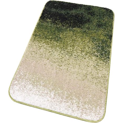 Tappeto Bagno Camera Sfumato Moderno Morbido Antiscivolo Scendiletto Shaggy 100% Made In Italy Verde - 60x120 cm