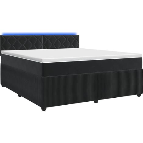 Maison Exclusive - Letto box spring con materasso Nero 140 x 190 cm Velluto (1/5)