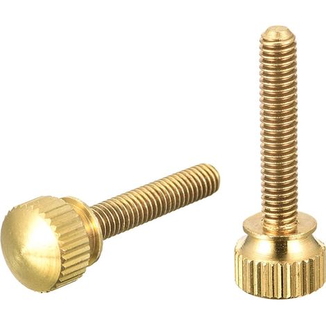 Rändelschrauben mit Schulter – 2er-Pack – Massives Messing – Werkzeugloses manuelles Anziehen – Für Elektronik und Mechanik – M4x25 mm (1/4)