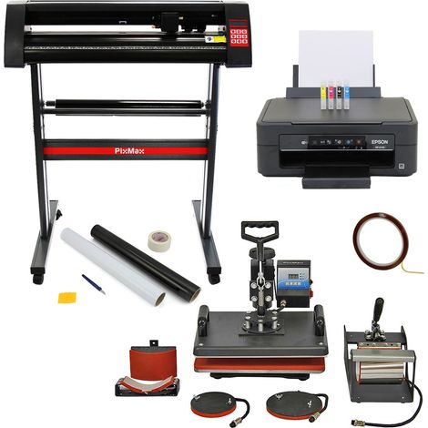 Bundle creativo PixMax con pressa a caldo 5 in 1 e plotter vinile 720mm