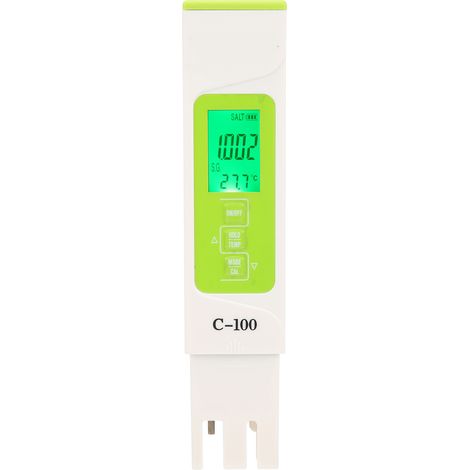 C-100 Multifunktionaler Wasserqualitätstester-Stift: Hochpräzise Messung von Temperatur, Salzgehalt, TDS, elektrischer Leitfähigkeit und Dichte (5 in 1). (1/5)