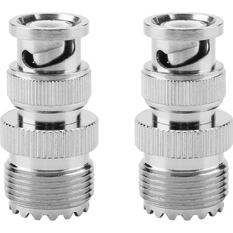 Connecteur de cable adaptateur Coaxial RF, prise male BNC vers UHF SO239 PL-259 femelle, 2 pièces