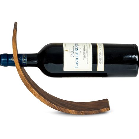 Porte-Bouteille en Bois d'acacia - 28 x 7,5 cm - Idée Cadeau Naturelle - Décoration de Table - Porte-vin (1/5)