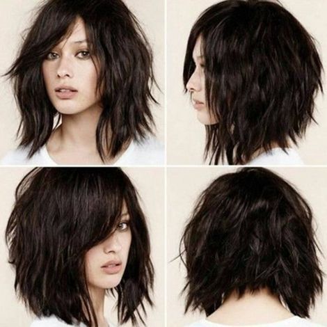 Perruque Bobo Brésilienne Cheveux Bouclés Courts pour Femmes - Noir (1/4)