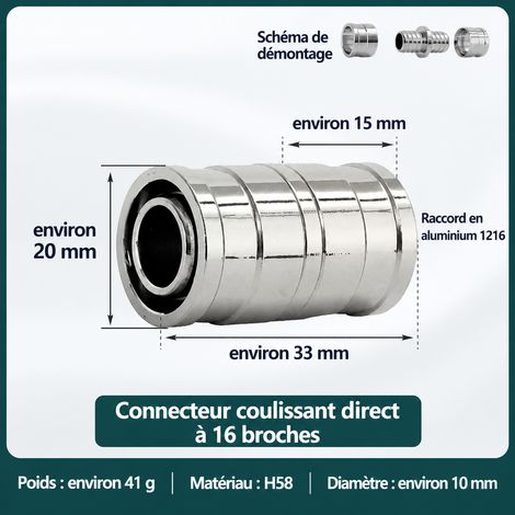 Pince à sertir à glissement YKD-1225 Ø12-25 mm avec 5 raccords à glissement 16 galvanisés 16 5 pièces 39x28x8 39 × 28 × 8 cm 3,5 kg – Livraison gratuite
