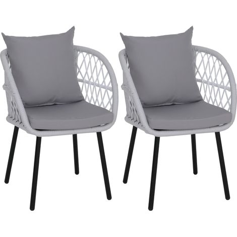 Lot de 2 chaises de jardin HWC-Q38, fauteuils de jardin avec accoudoirs, structure en aluminium tres (1/5)