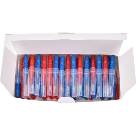 Brossettes interdentaires bicolores, brosses de nettoyage et d'entretien des dents, brosses orthodontiques, 50 brosses/boîte (1/5)