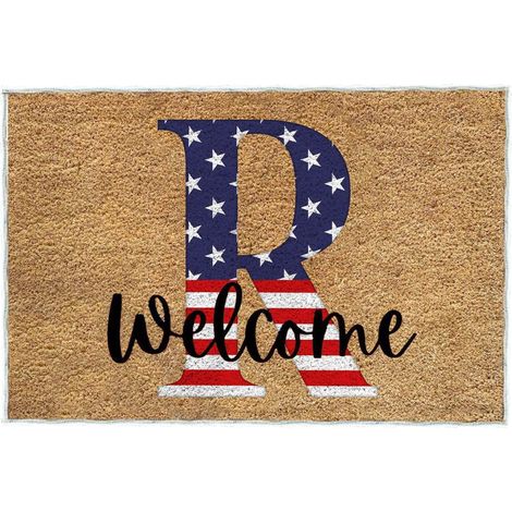 Tapis De Seuil - Tapis D'Entrée Patriote - 60 x 40 cm - Velours Cristal - Anti-Dérapant PVC - Intérieur Extérieur - 1 Pièce (1/4)