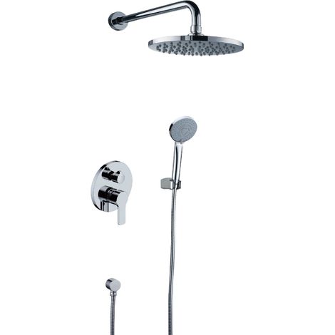 Composition de douche mural Chrome de chez Hudor () Mitigieur idéal pour une salle de bain au style moderne, antique, classique, ou industriel Marque engagée ( ° ° ) = ('-') Luttons contre le gaspill