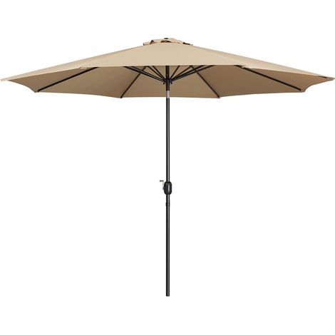 Yaheetech Parasol de Jardin Extérieur Parasol Inclinable 327 cm avec 8 Baleines Cadre en Métal Protection Solaire pour Jardin Terrasse Patio Piscine Plage Balcon